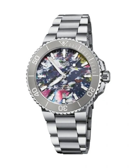 ORIS Mod. AQUIS DATE UPCYCLE - Unique Pattern PET Plastic Dial-0