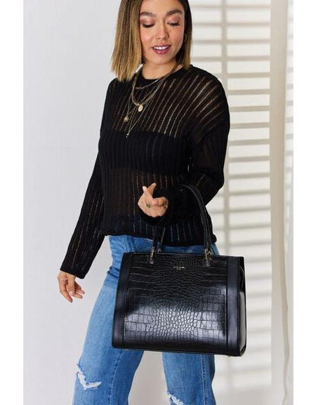 David Jones Texture PU Leather Handbag – Elegance Redefined