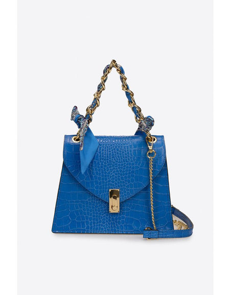 AYLA BLUETTE - Exquisite Quilted Crocco Embossed Calfskin Handbag