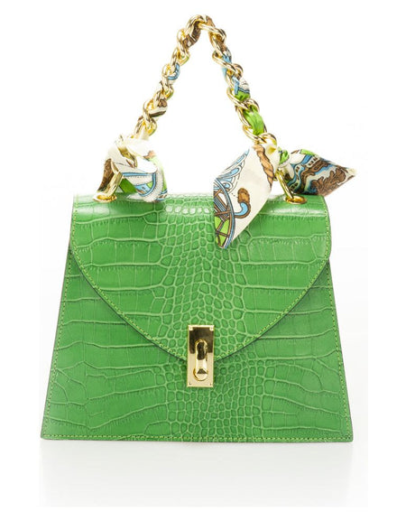 AYLA VERDE Crocco Embossed Calfskin Handbag