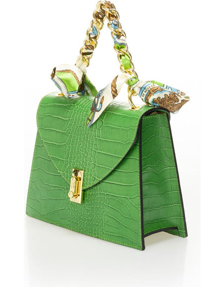 AYLA VERDE Crocco Embossed Calfskin Handbag