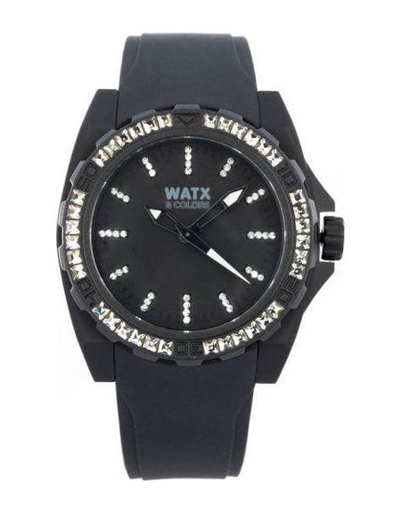 Watx & Colors RWA1883 Ladies' Black Rubber Strap Quartz Watch (40mm)
