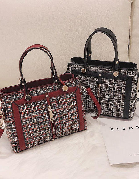 Korean Style Plaid Three-Dimensional Handbag for Ladies