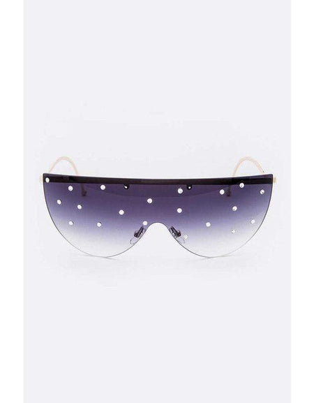 Crystal Pave Iconic Oversize Sunglassses
