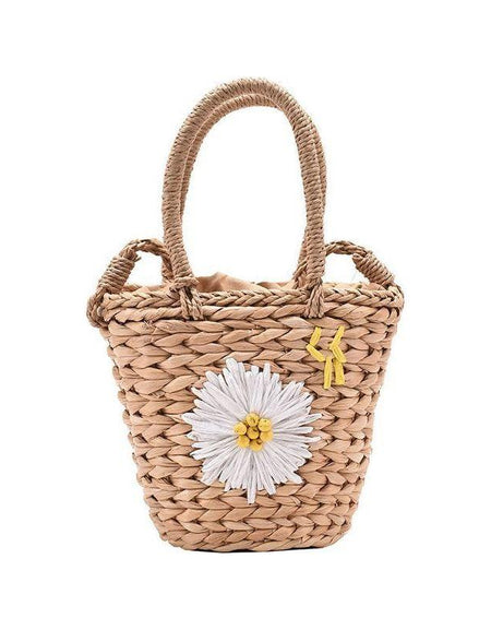 Exquisite Small Straw Woven Bucket Handbag for Women