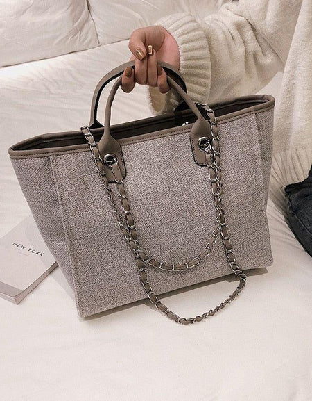 Luxurious Women's Simple Canvas Handbag for Daily Life