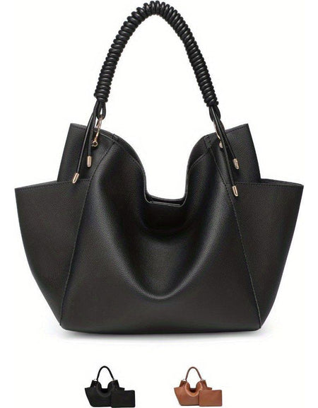 Designer Soft Hobo Bag with Unique Braided Woven Handle