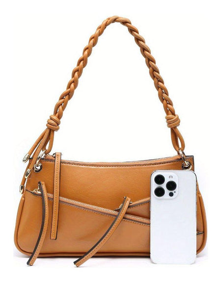 Designer Handbag: Small Shoulder Bag with Unique Handmade Woven Handle