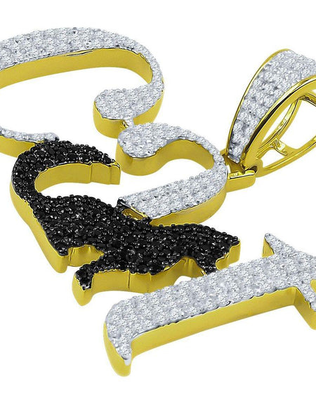 Bling Master Feline Silver Pendant