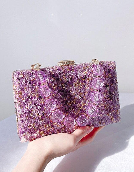 Jeweled Handbag - 2022 New Stone Pattern Acrylic Evening Bag