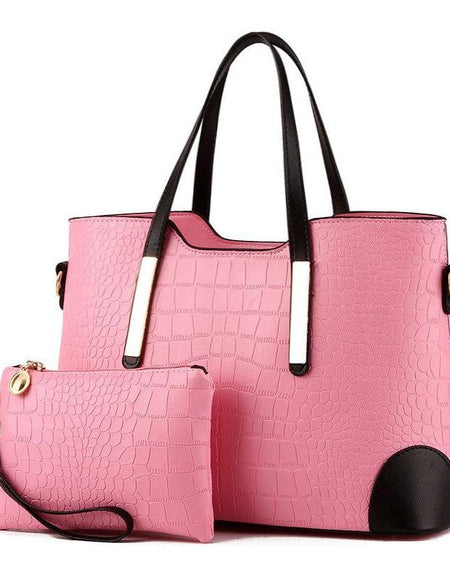 Luxury Fashion Two-Piece Colour Contrast Handbag
