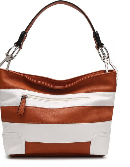 MKF Collection Emily Soft Vegan Leather Stripe Hobo Bag by Mia K