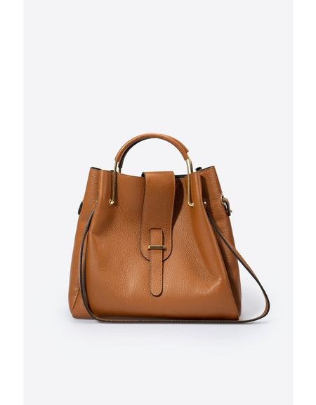 DIONE CUOIO Luxurious Grain Leather Top Handle Bag