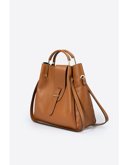 DIONE CUOIO Luxurious Grain Leather Top Handle Bag