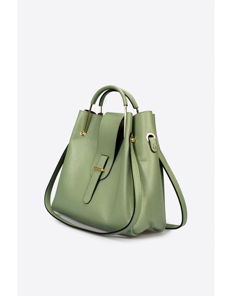 DIONE MENTA: Exquisite Grain Leather Top Handle Bag for Women