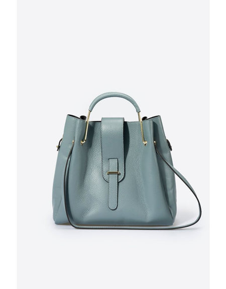 DIONE MINERAL - Exquisite Grain Leather Top Handle Bag for Women