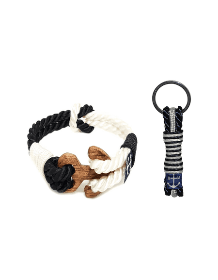 Twisted Rory Wood Nautical Bracelet and Keychain-0