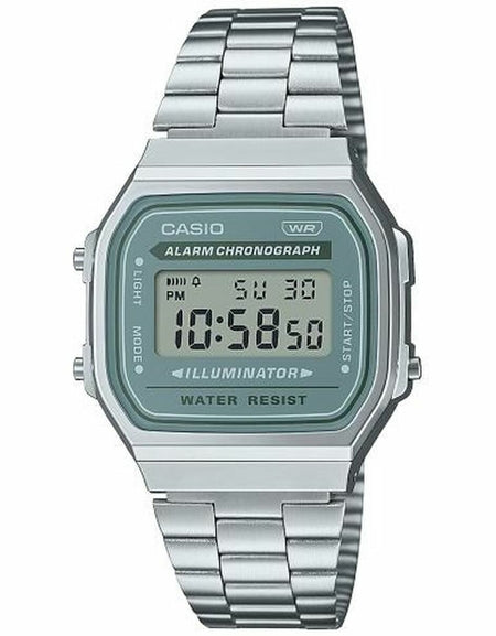 Unisex Watch Casio A168WA-3AYES Green Silver (Ø 35 mm)-0