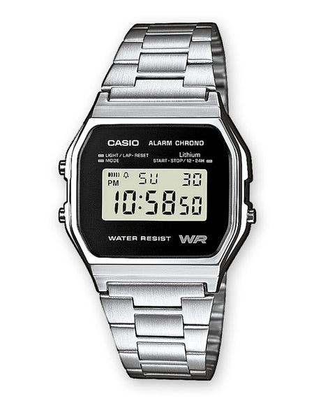 Men's Watch Casio A158WEA-1EF Black Grey Silver-0
