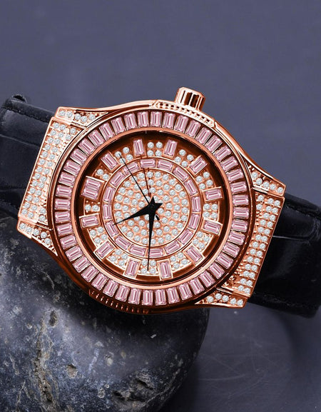 Conspicious Bling Leather Watch | 51103633