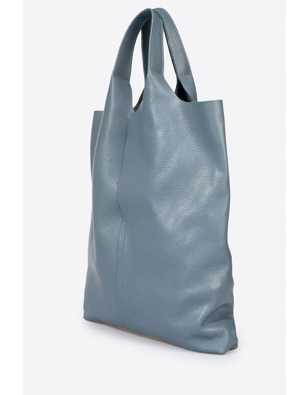 ARINA STEEL - Luxurious Grain Leather Tote Bag