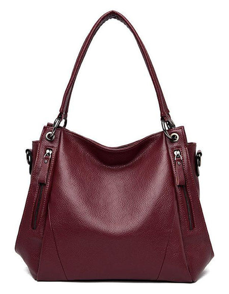 Luxurious Soft Leather Boston Style Handbag for Women