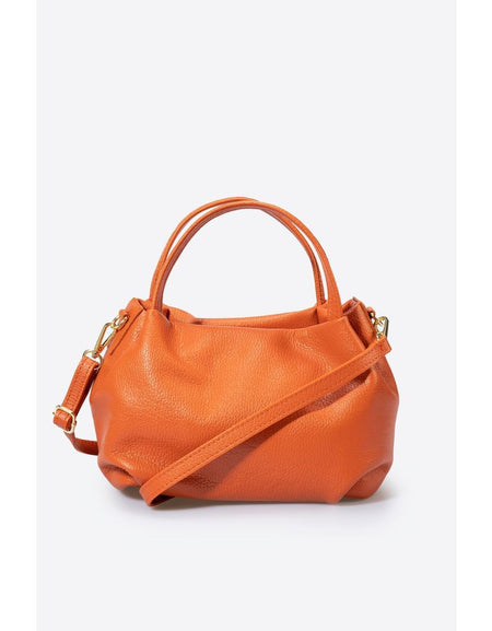 MAIA ARANCIO Women's Luxurious Grain Leather Bag