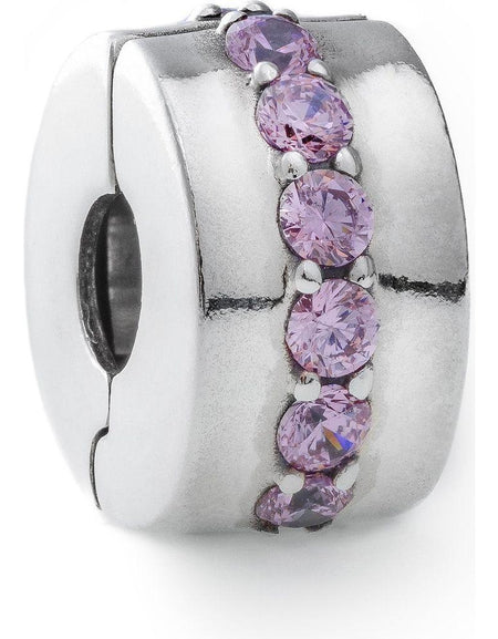 PANDORA CHARMS Mod. PINK SPARKLING ROW CLIP-0