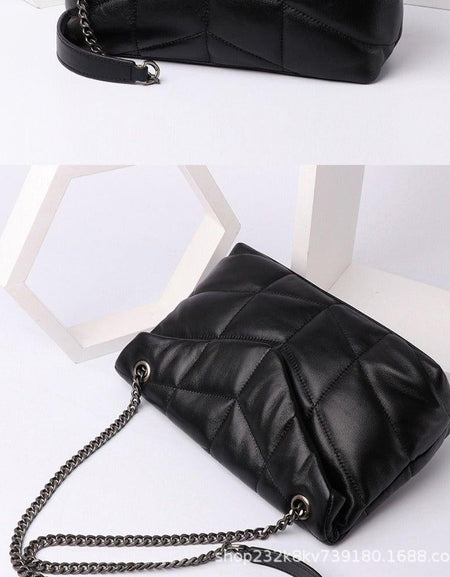 Puffer Shoulder Bag Chain Strap Puffy Crossbody Purse for Women Quilt - A Luxurious Accessory