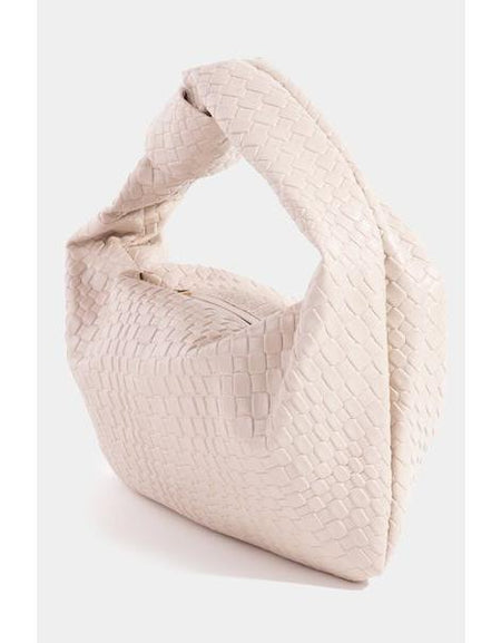 Fame Weave Pattern Knotted Handle Handbag