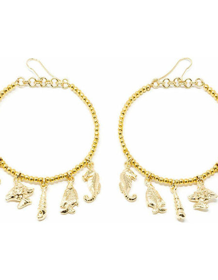 Ladies' Earrings Shabama Formentor Brass gold-plated 6 cm-0