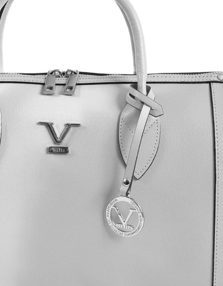 V Italia Womens Handbag Grey V014-S SAFFIANO GRIGIO