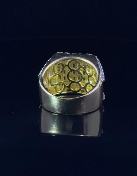 ECLAT 925 CZ Yellow Gold Men's Iced Out Ring