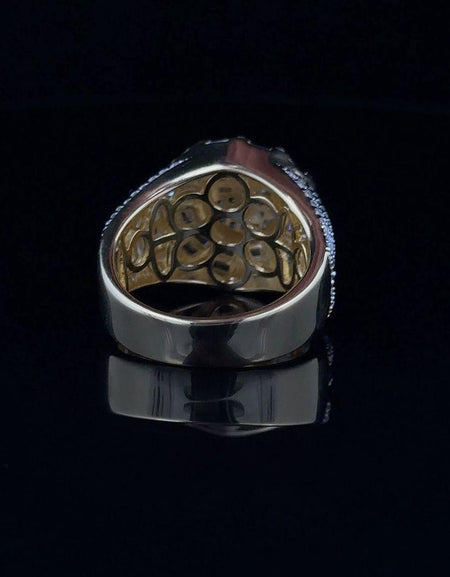 DAZZLE 925 CZ Yellow Gold Mens Iced Out Ring