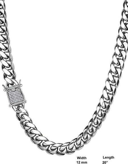 Designer Iced Bling Stainless Steel Chain with CZ Stone