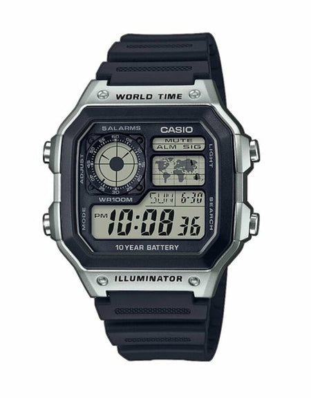 CASIO SPORT Mod. DIVER - WORLD TIME ILLUMINATOR 5 ALARMS - FUTURE CLASSIC COLLECTION - BLACK SILVER-0