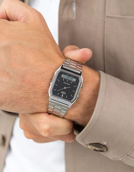 CASIO VINTAGE Mod. EDGY COLLECTION SUNRAY DIAL - BLACK-1