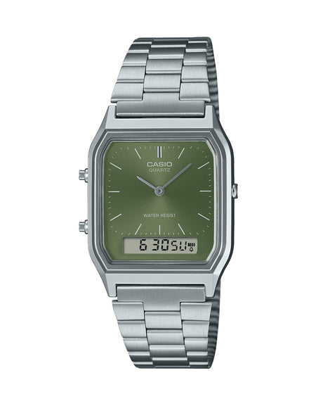 CASIO VINTAGE Mod. EDGY COLLECTION SUNRAY DIAL - GREEN MOSS-0