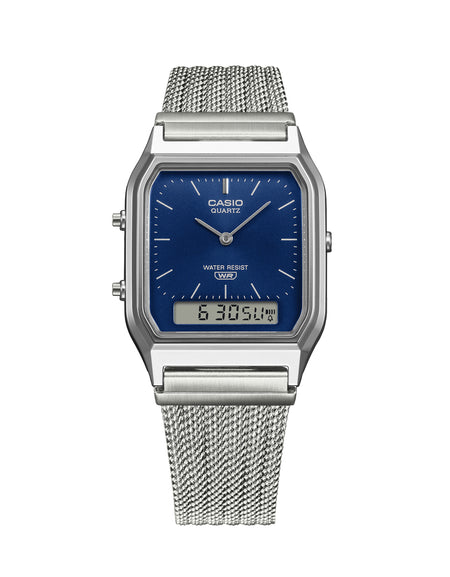 CASIO VINTAGE Mod. EDGY COLLECTION SUNRAY DIAL - MESH STRAP, BLUE-1
