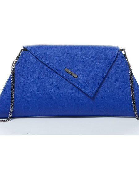 Angelica Cobalt Blue Leather Clutch Bag