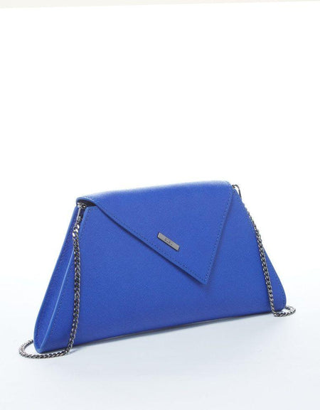 Angelica Cobalt Blue Leather Clutch Bag