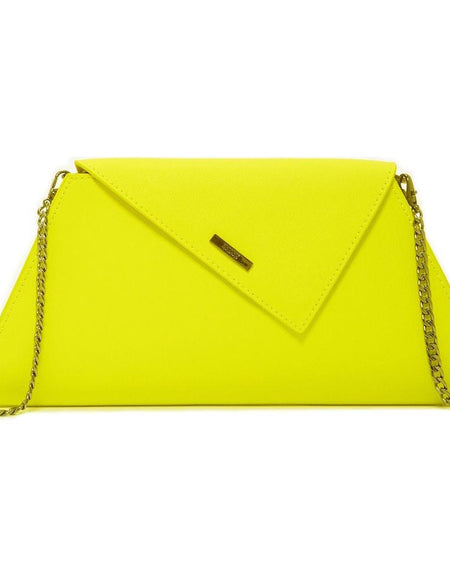 Angelica Electric Yellow Leather Clutch Purse