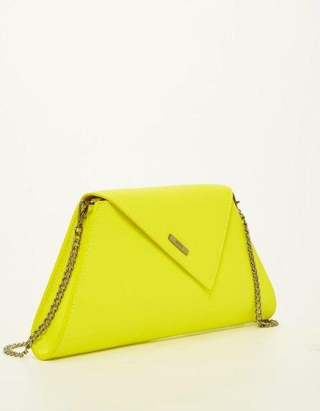 Angelica Electric Yellow Leather Clutch Purse