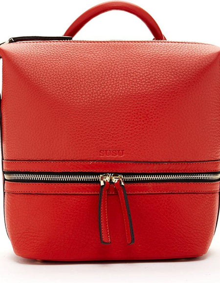 Ashley Red Leather Backpack Purse: Timeless Elegance Meets Practicality