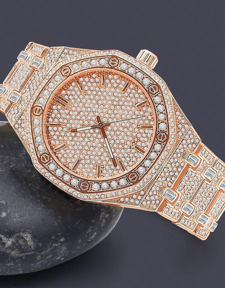 ARISTOCRATIC Hip Hop Metal Watch - A Dazzling Display of Elegance