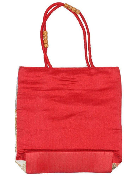 Banarasi Raw Silk Patchwork Sequin Zardozi Embroidery Lace Tote Bag