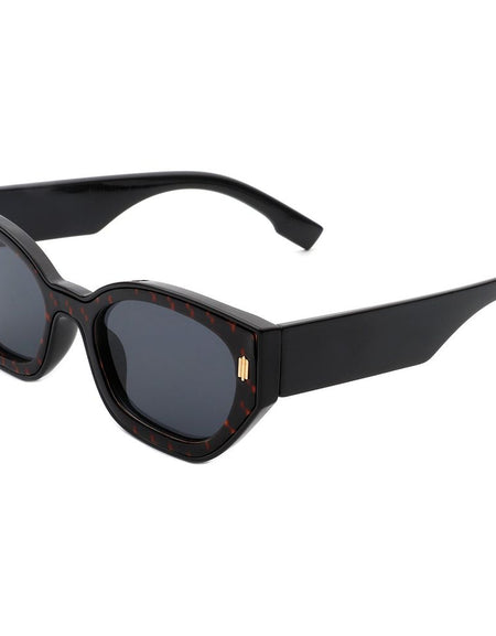 Dawnmist - Geometric Retro Round Irregular Narrow Cat Eye Sunglasses