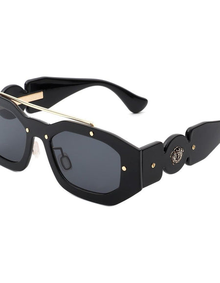 Xanadusk- Geometric Retro Irregular Brow-Bar Square Fashion Sunglasses