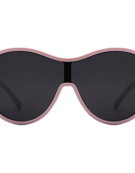 Gwyneth - Retro Oversized Oval Curved Round Sunglasses