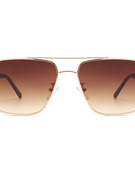 Drift - Square Flat Top Tinted Brow-Bar Fashion Sunglasses